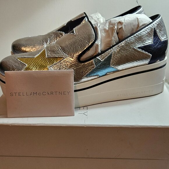 Stella McCartney Silver Loafer Style Shoes - Picture 6 of 9